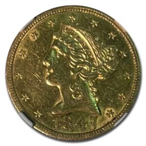 Liberty Half Eagle 1847