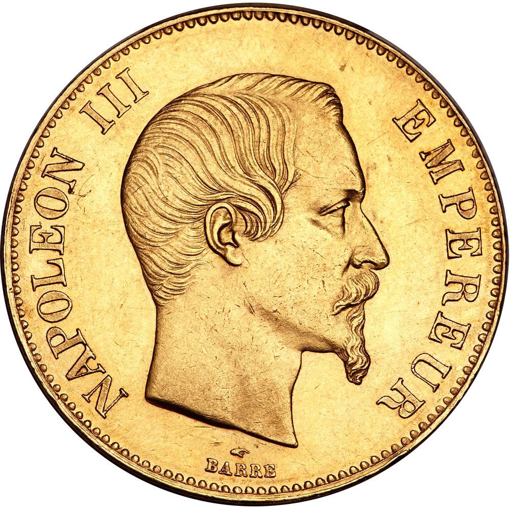 Pièce d'or 100 francs Napoléon III tête nue Monnaie françaises Pièce d'or 100 francs Napoléon III tête nue Monnaie françaises